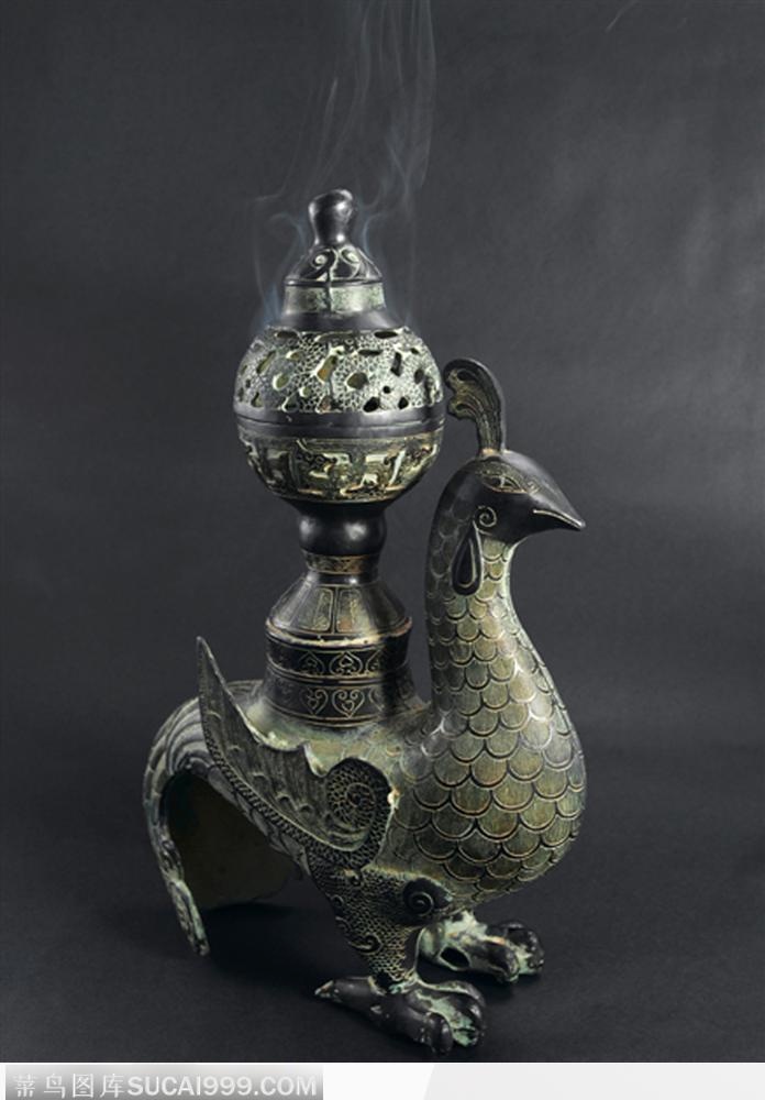 中华传统青铜器 凤凰香炉
