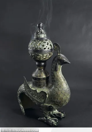 中华传统青铜器 凤凰香炉