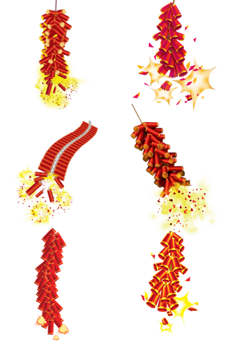 红色烟花爆竹免扣素材