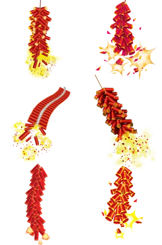 红色烟花爆竹免扣素材