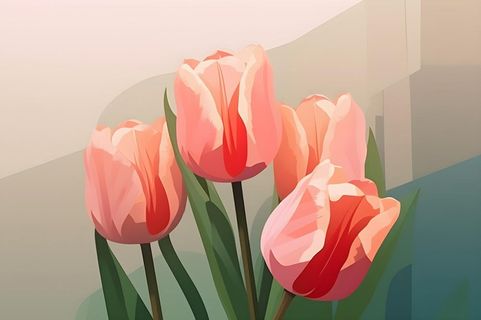 唯美淡雅清新郁金香背景