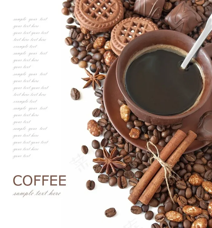 饼干和一杯咖啡