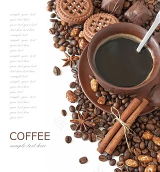 饼干和一杯咖啡