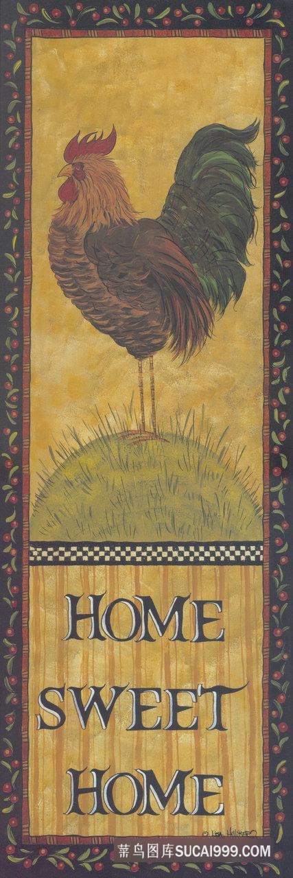 公鸡时尚唯美艺术插画