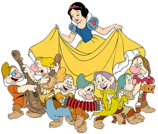白雪公主与七个小矮人卡通素材