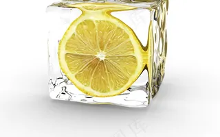 结冰的柠檬片图片