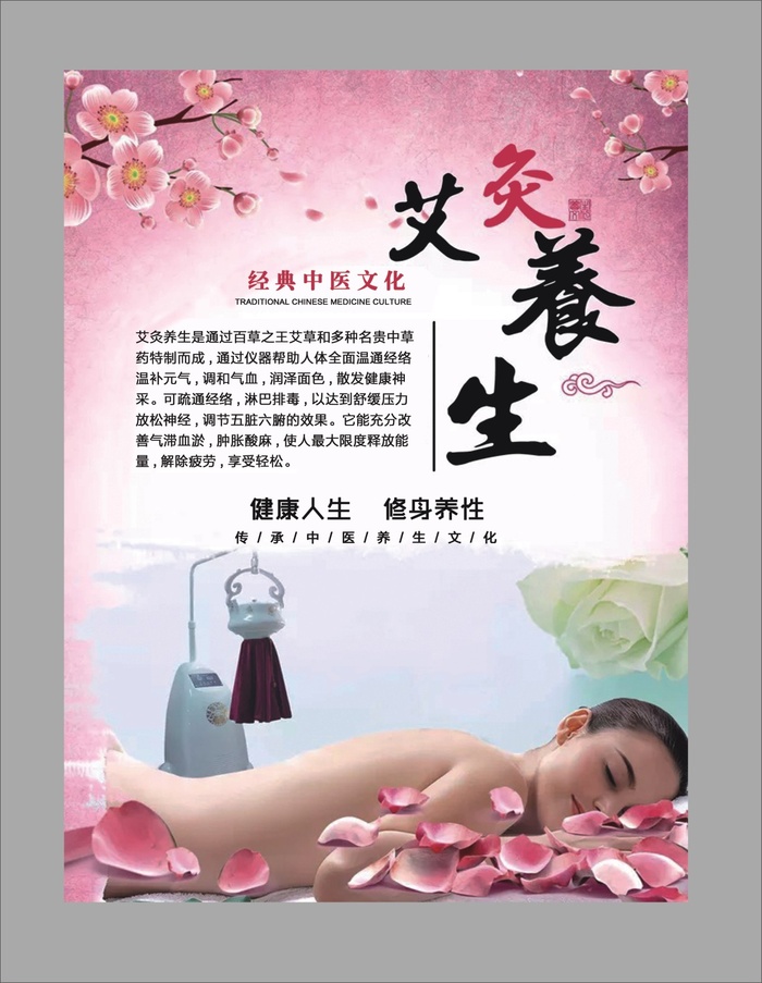 艾灸养生海报