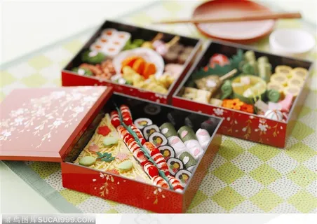 日本传统元素-日本食盒里的各种寿司 日本传统元素-日本食盒里的各种寿司