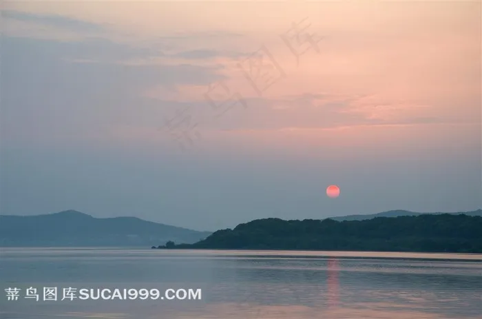 江苏太湖夕照风景素材