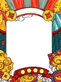国潮风主题框头像框拱形祥云灯笼春节边框装饰元素设计素材 国潮风主题框头像框拱形祥云灯笼春节边框装饰元素设计素材