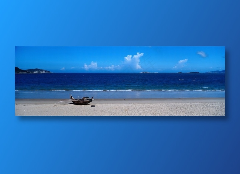 沙滩海景风景画