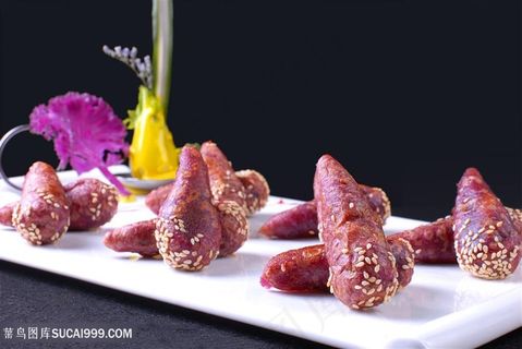 小吃紫薯仔的美食图片