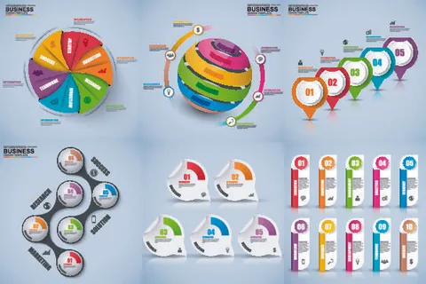 ppt素材3d数据图表模板可视化图形统计标签矢量图标模型ai源文件
