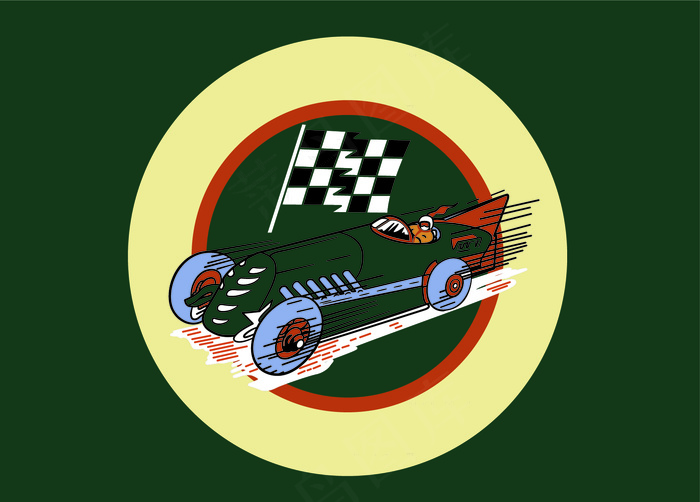 赛车比赛插画ai矢量模版下载