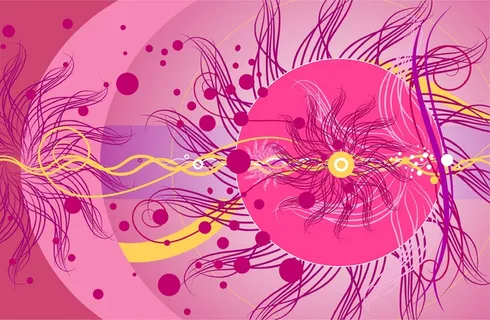 粉红色小清新森林唯美浪漫梦幻鲜花名片插画插图海报背景图片素材