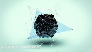 创意的菱形组成的节点和球体图片素材