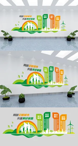 展馆展厅文化墙创建全国文明城市户外宣传文化墙