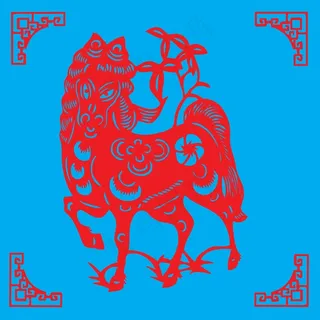马剪纸 剪纸风元素