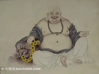 国画大肚弥勒佛画像图片