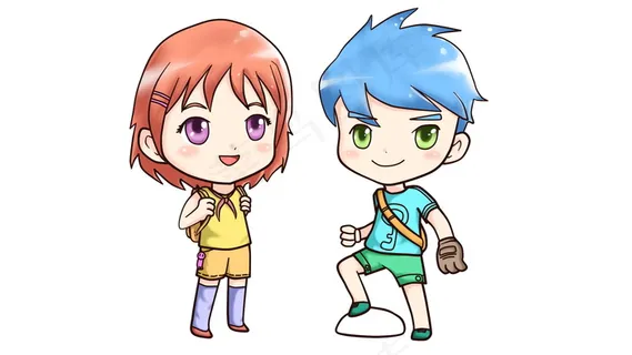 Q版男生女生卡通图片