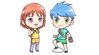 Q版男生女生卡通图片