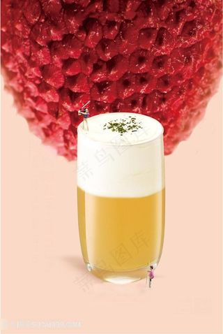 荔枝背景海盐芝士荔枝乌龙