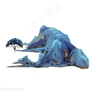 山石树木插画