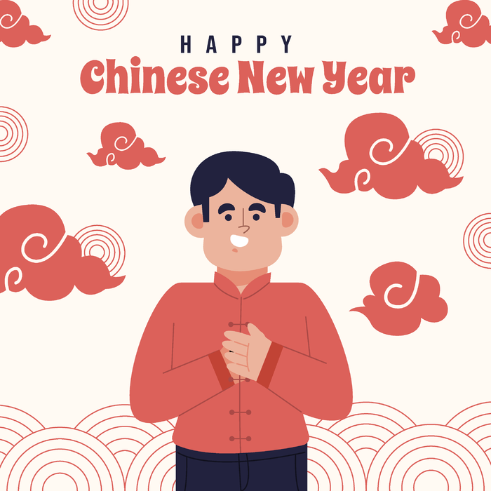 新年虎年中国风人物插画