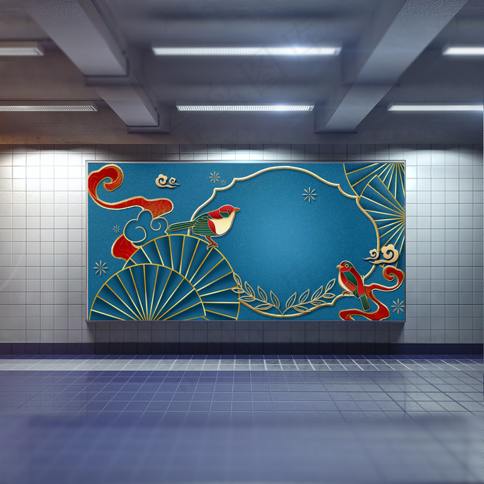 中国风国潮展板背景psd分层模板psd模版下载