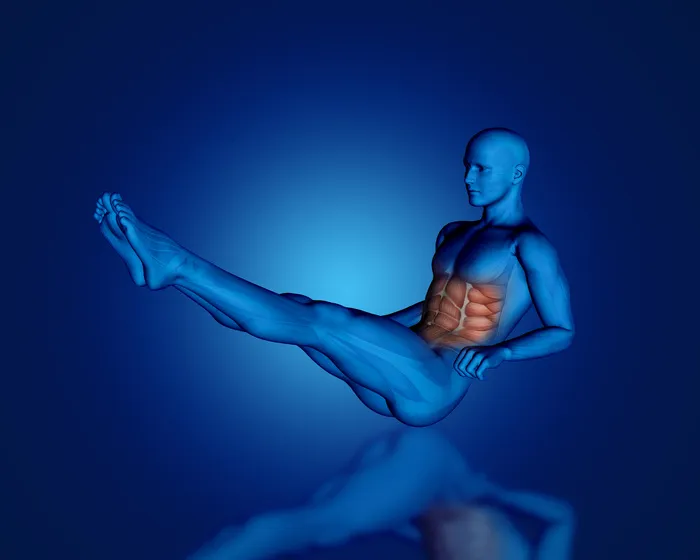 3D瑜伽人物肌理收腹