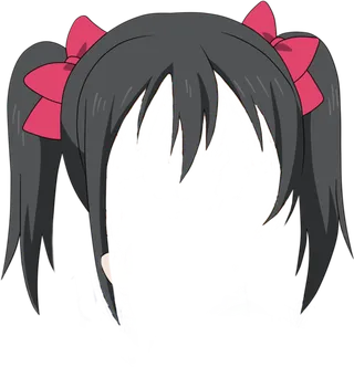 黑发辫子头发素材卡通