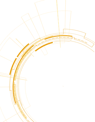 黄色半圆圆环装饰卡通