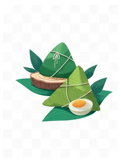 端午节可爱卡通粽子鸭蛋插画元素