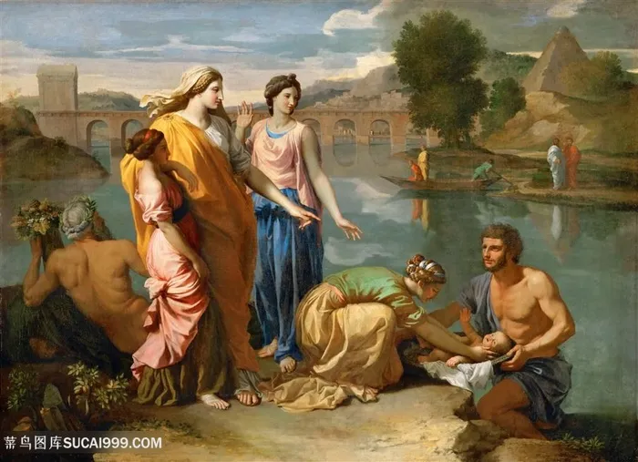 尼古拉斯 · 普桑，摩西从尼罗河中救出来的