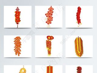 手绘节日鞭炮炮竹PNG素材_图片编号28283636