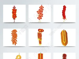 手绘节日鞭炮炮竹PNG素材_图片编号28283636