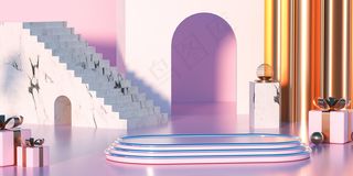 C4D电商场景模型渲染背景