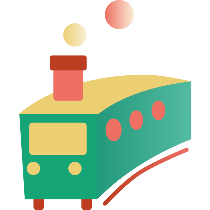 彩色火车头元素图标