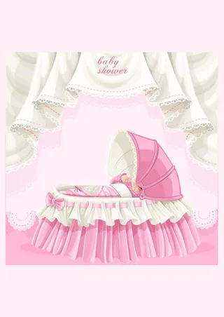 婴儿床蕾丝粉红色可爱