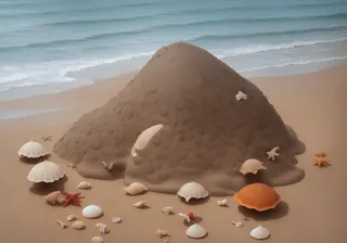 海滩沙堆城堡 (3)