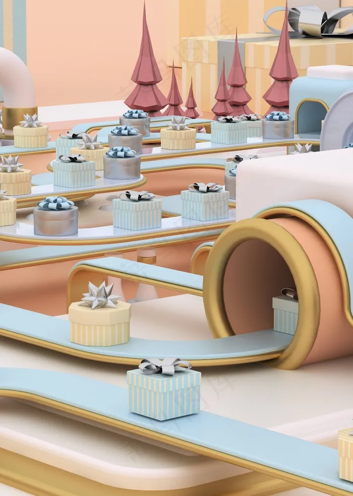 圣诞节3D建模礼品工厂