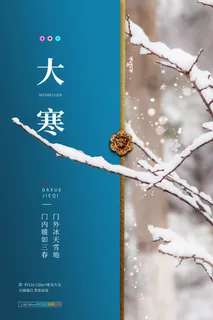 24二十四节气传统节日大寒宣传活动海报插画合集psd设计素材模板