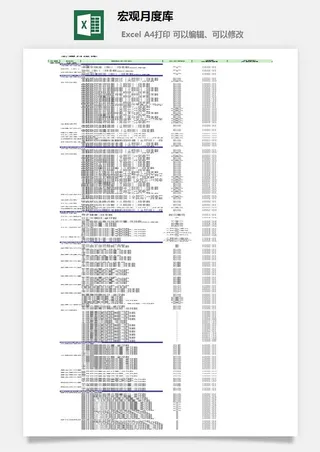 宏观月度库excel模板