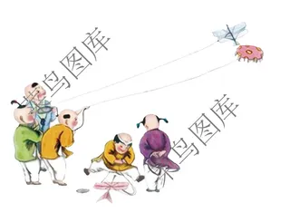 小孩，儿童放风筝图片