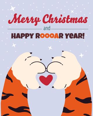 2022虎年剪纸风大红喜庆红包贺岁插画跨年海报背景ai矢量素材模板