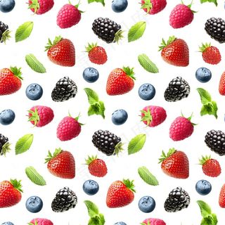 草莓蓝莓树莓背景高清图片