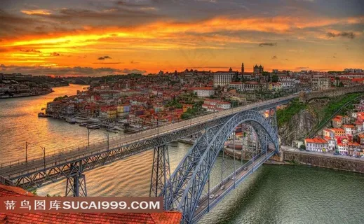 欧洲建筑高架铁桥