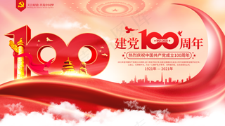 党建风建党100周年宣传展板
