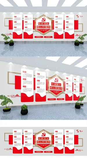 *核心价值党建文化墙