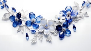 美丽奢华的项链珠宝首饰蓝宝石和水晶珠宝